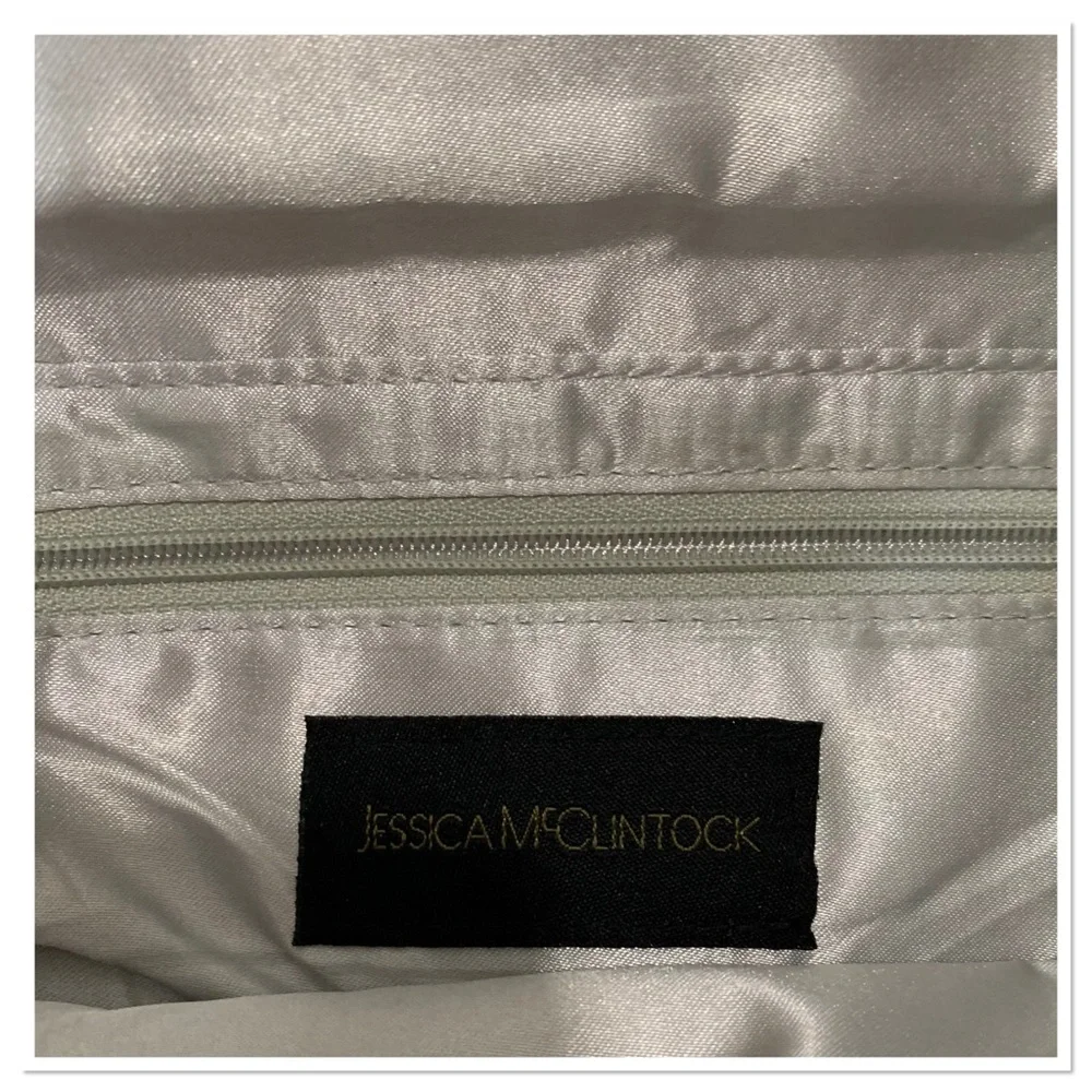 Jessica McClintock Metal Chainmail Evening Clutch Purse Silver